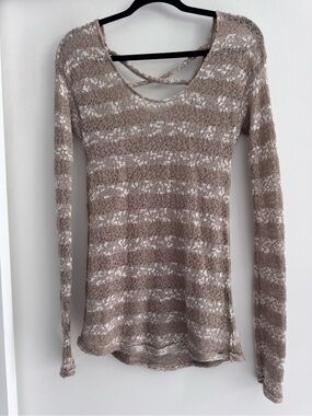 O'Neill Taupe & Ivory Open Knit Sweater